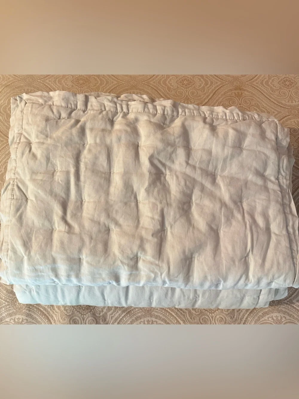 Quince European Linen Dream Quilt Set | Queen | Sand | Includes Shams